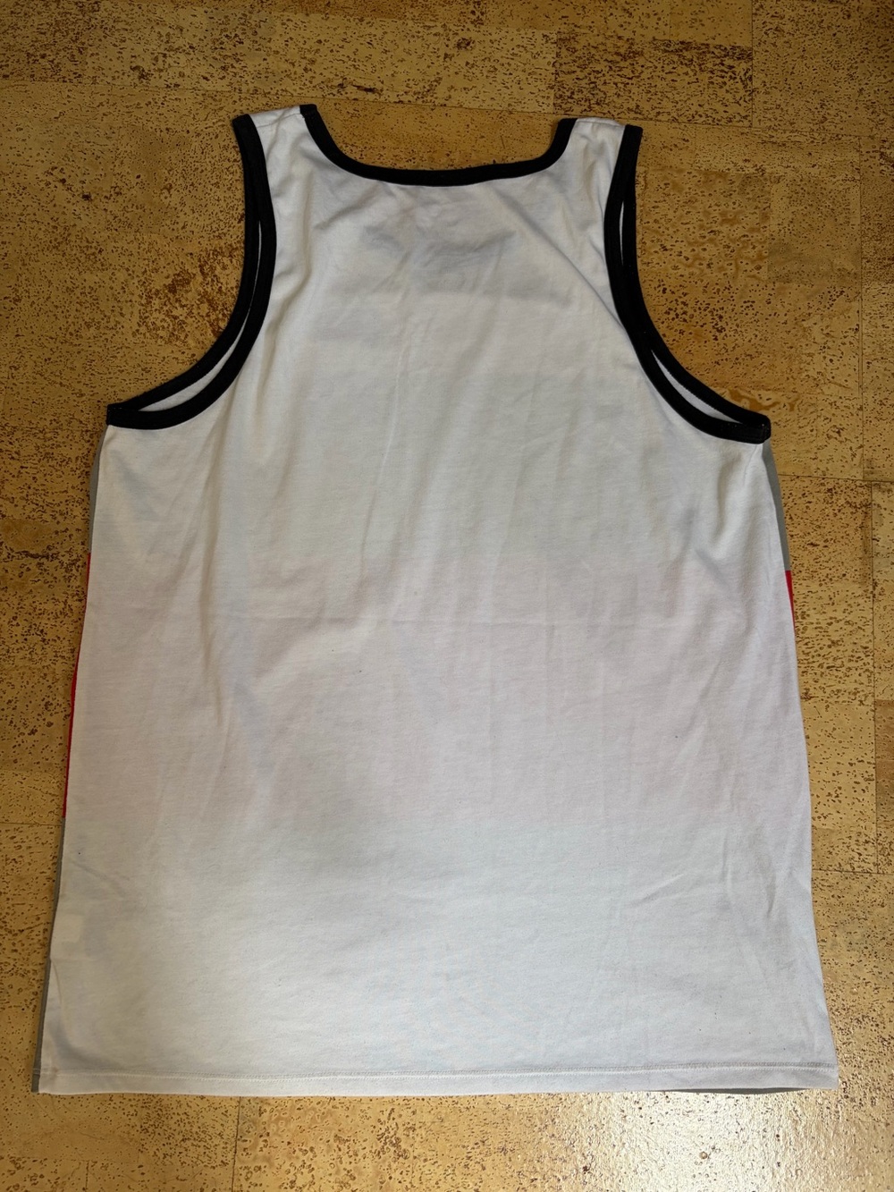 Nike White Tank with Black Trim and Red Logo - Picture 3 of 3